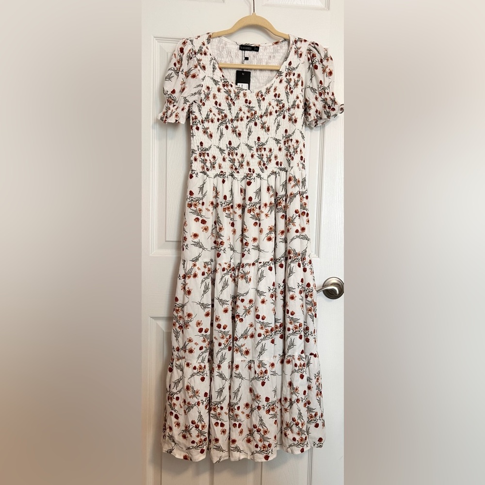 Mikarose - White Floral Maxi Dress - Size: XS - NWT